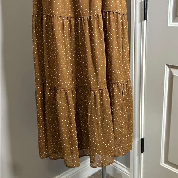 Madewell Sophia Cami Tiered Midi Dress in Dot Brown Polka Dot Sz 14 NEW - Picture 7 of 11